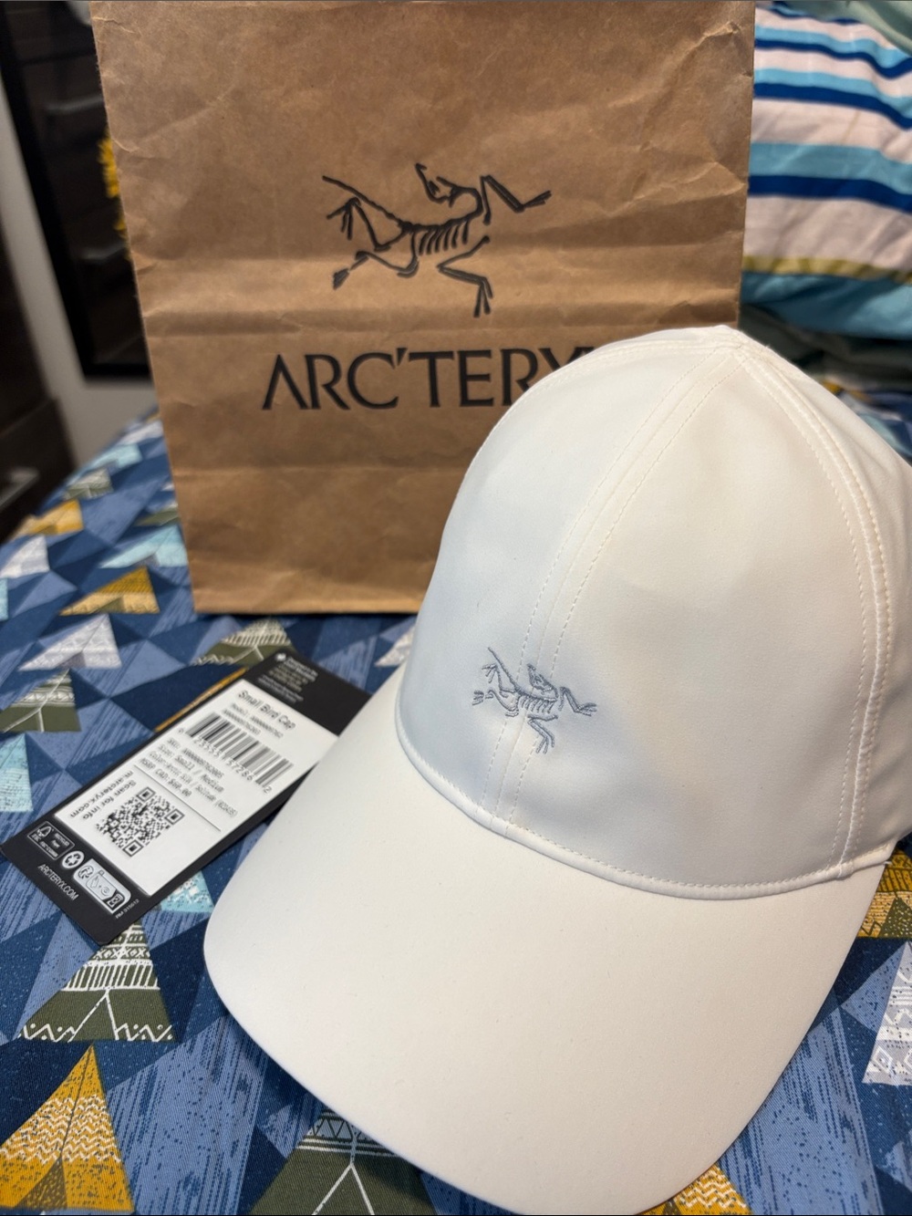 Arc'teryx White Baseball Cap with Subtle Embroidered Logo (S-M)